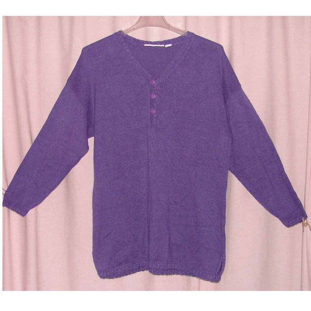 Vtg International Sportswear Oversized Knit Sweater Tunic TOP, Size 2X-3X Purple
